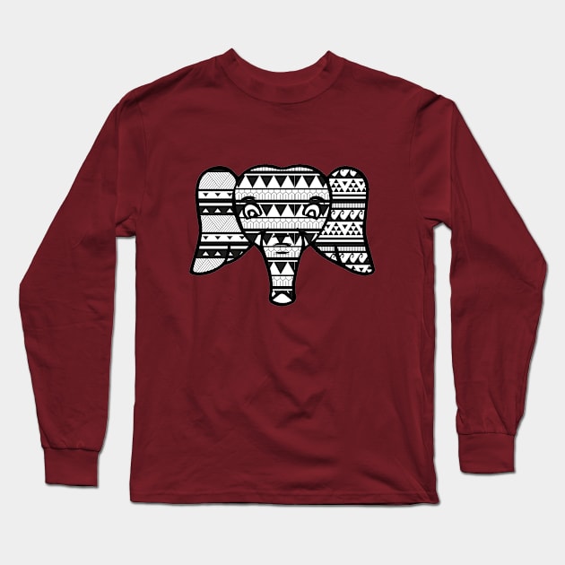 cute elephant ornament Long Sleeve T-Shirt by FUNEMPIRE